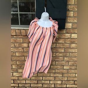 Stripe Dress in Coral Sz S